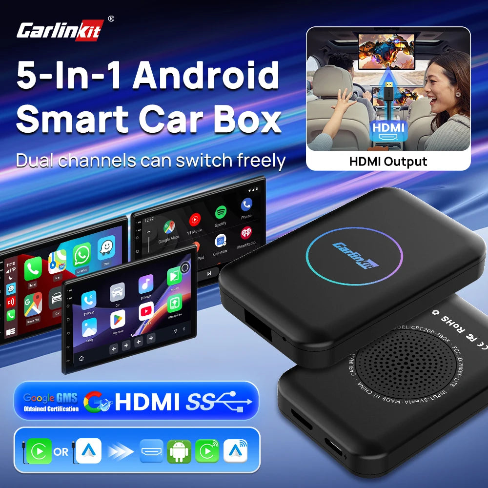 CarlinKit Android TV Box CarPlay Ai Box | Wireless CarPlay & Android Auto Adapter with Netflix, YouT