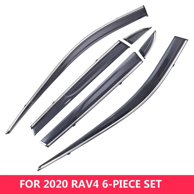 Chrome Window Trim for Toyota RAV4 2020 | Rain Guard and Wind Deflector Set additional angle