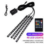 Neon LED Car Interior Ambient Foot Strip Light Kit Accessories RGB Backlight Remote A alternate view