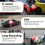 4 Lens Dash Cam 1080P Full HD 360 Degree View Car DVR 3.16 Inch IPS Screen Night Vision G Sensor Loop Recording Parking Monitor Wide Angle Laptop Connection Dashboard Camera for Complete Interior Exterior Safety Professional