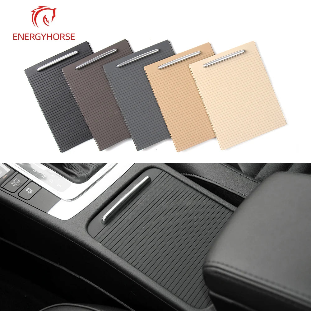 Interior Armrest Center Console Cup Holder Cover Trim Zipper Rolling Shutter Blind Cover For Volkswagen Magotan CC Passat B6 B7