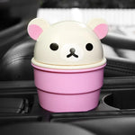 Cute Bear Car Trash Can Cup, ABS, Pink or Yellow additional angle