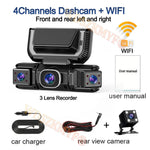 4-Channel 360° Dash Cam | 1080P, WiFi App, 24H Parking Monitor alternate view
