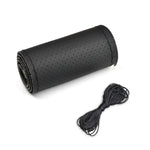 Car Steering Wheel Cover Needles And Braid Thread Artificial Leather Car Covers Suite 2 detail view