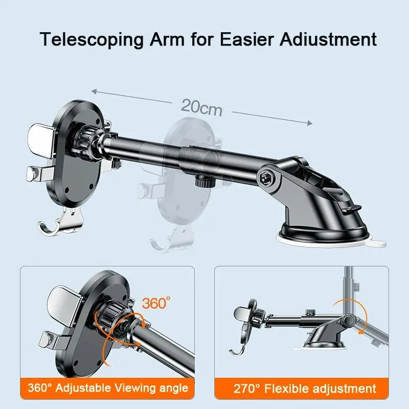 Universal Dashboard Car Phone Holder 360 Rotating Air Vent Suction Cup Mount additional angle