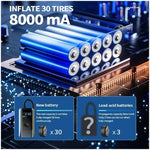 Wireless Portable Car Air Pump | 150PSI Cordless Tire Inflator with 12000mAh alternate view