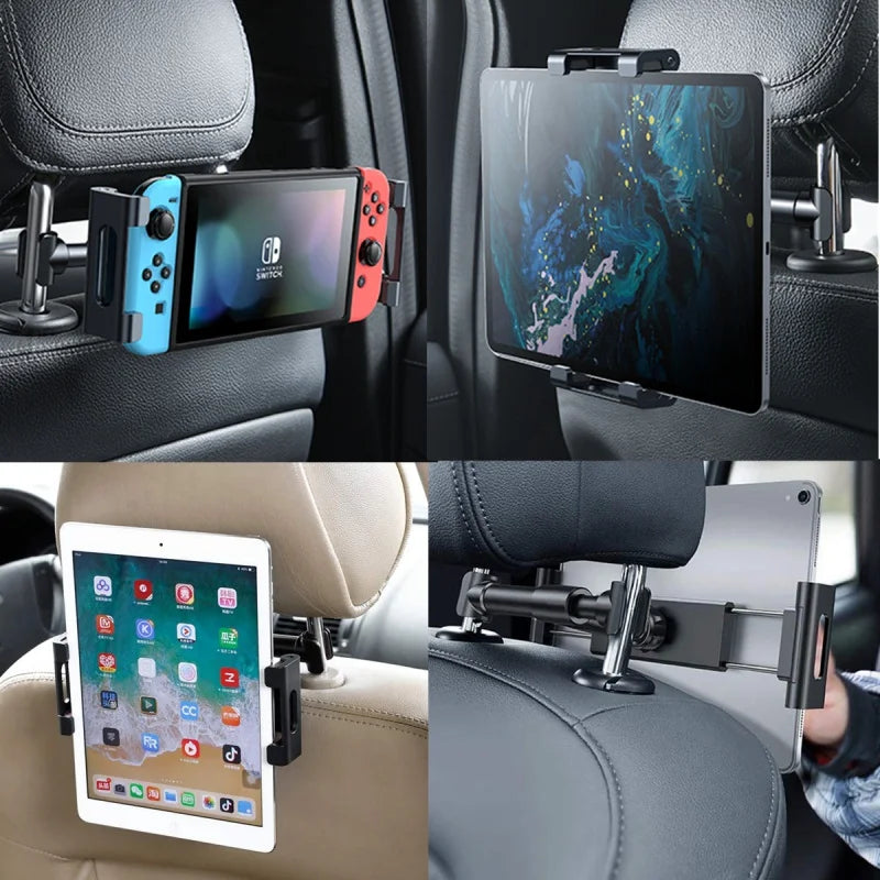 Tablet Car Holder For 4.7-13 in Tablet & Phone Holder Back Seat Headrest Mounting H additional angle