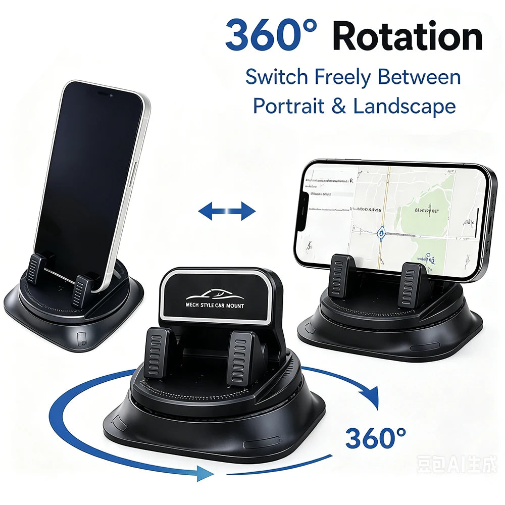 1-3Pcs 360 Degree Rotation Dashboard Phone Holder for Car, Anti-Slip Grips One-Hand O alternate view