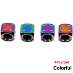 AUTCOAT Aluminum Tire Valve Caps | Dice Wheel Stem Dust Cover for Car Truck Motorcycle B detail view