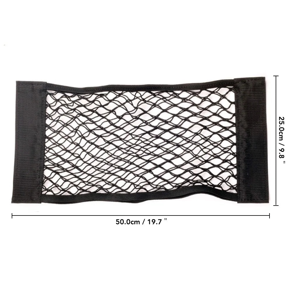 Car Back Seat Mesh Storage Organizer | Universal Elastic String Net for Trunk additional angle