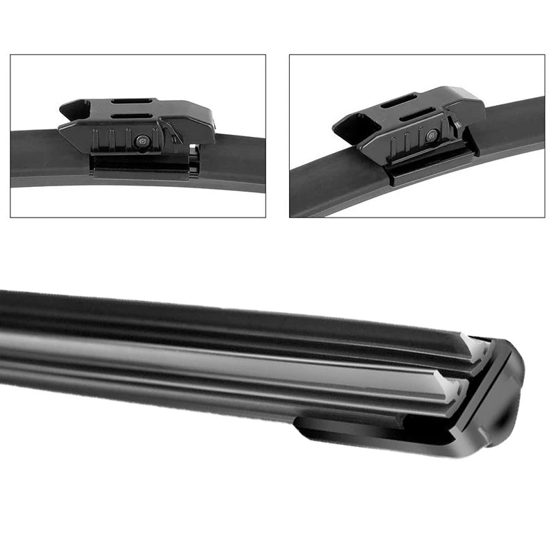 Universal Car Wiper Blades | Soft Dual Rubber Frameless Windshield Wipers additional angle