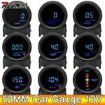 Digital Turbo Boost Gauge 52mm | BAR PSI Car Gauge Set with Water Temp Oil Pressure Voltmeter