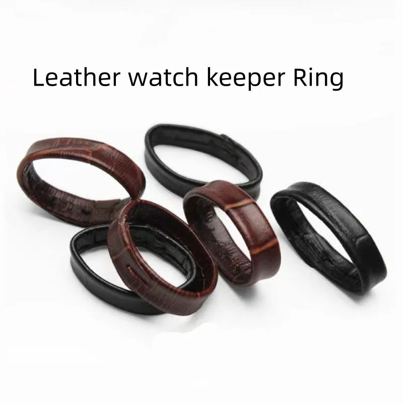 5pcs/lot 10mm 12mm 14mm 16mm 18mm 20mm 22mm Cowhide Leather Watch Keeper Ring Holder Loop Bracelet R