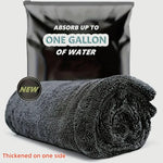 Dark gray car microfiber towel, oversized strong absorbent car wash cloth, high-efficiency cleaning