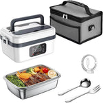 8000mAh Cordless Electric Lunch Box Portable Food Heater for Car Truck Driver 304 Stainless Steel Heated Bento Box for Outdoor Work