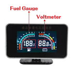 2 IN 1 LCD Car Voltmeter and Fuel Level Gauge | 0-190 Ohm Fuel Float Sensor for Auto alternate view