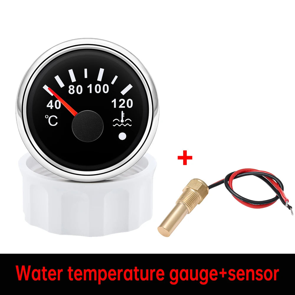 52mm Water Temperature Gauge 40-120Celsius with 7-Color Backlight and Alarm | Car Coo alternate view