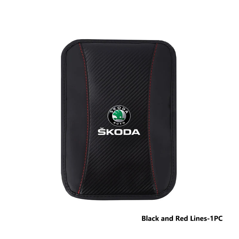 For Skoda Car Armrest Mat Center Console Arm Rest Protection Cushion Kamiq Karoq Octavia 2 3 Rapid Scala Kami Fabia VII VRS