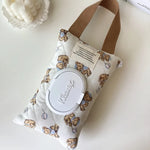 Korean Quilted Tissue Pouch Bear Car Organizer Balloon Wipes Case Ins Style Hanging Dispenser Stroll