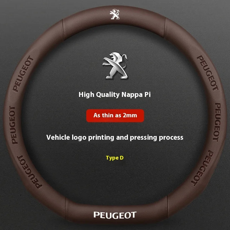 Car Steering Wheel Cover For Peugeot 106 107 108 206 207 208 301 307 308 406 407 408 5 close-up view