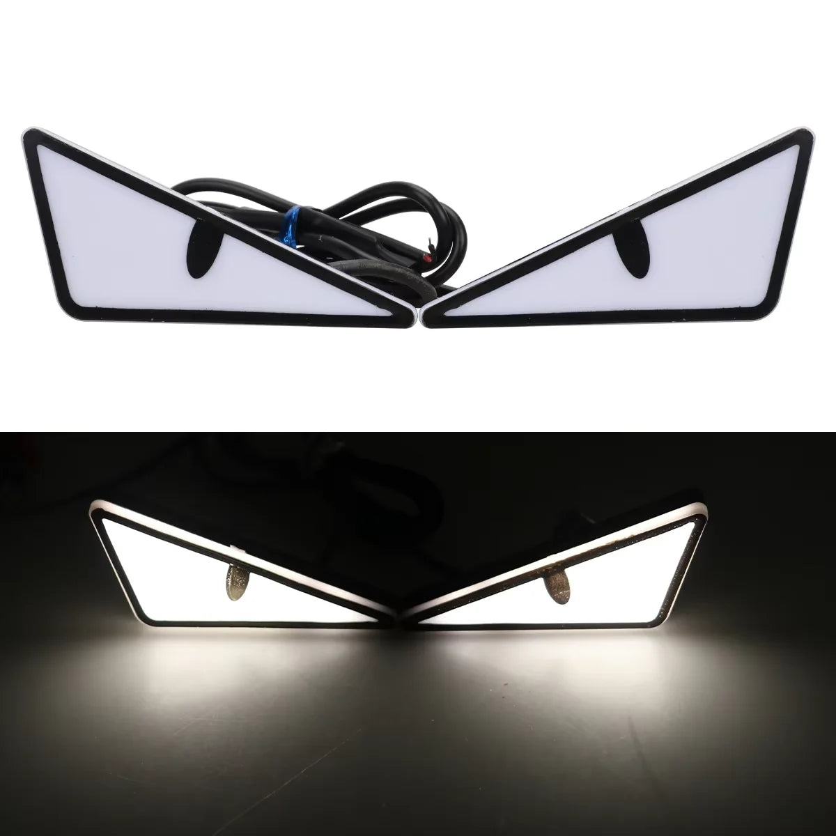 2PCS 12V LED Demon Eye Motorcycle Tail Lights close-up view