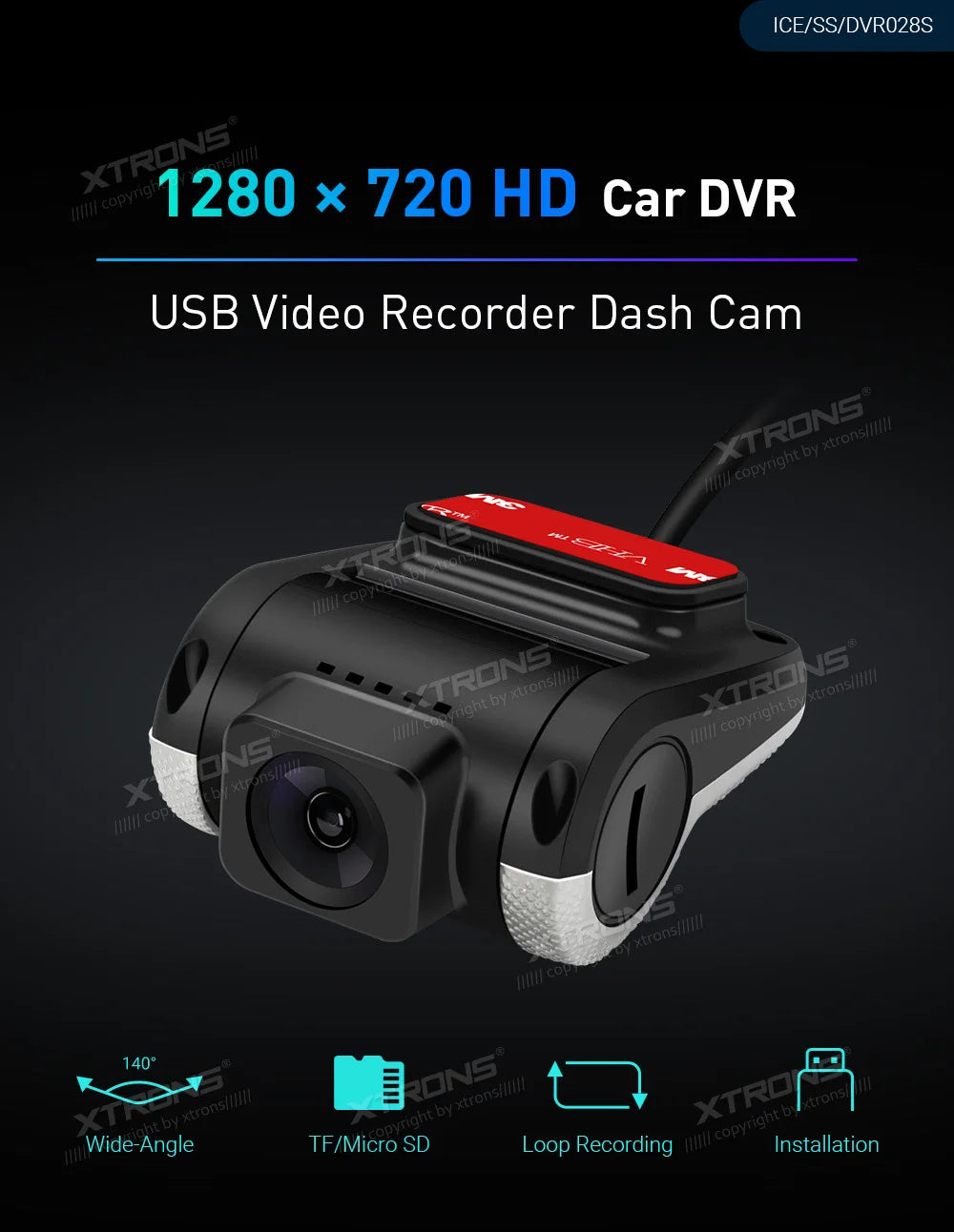 XTRONS DVR HD Camera With ADAS Function Car DVR Video Recorder Dash Cam Wide-Angle Lens Loop Recording