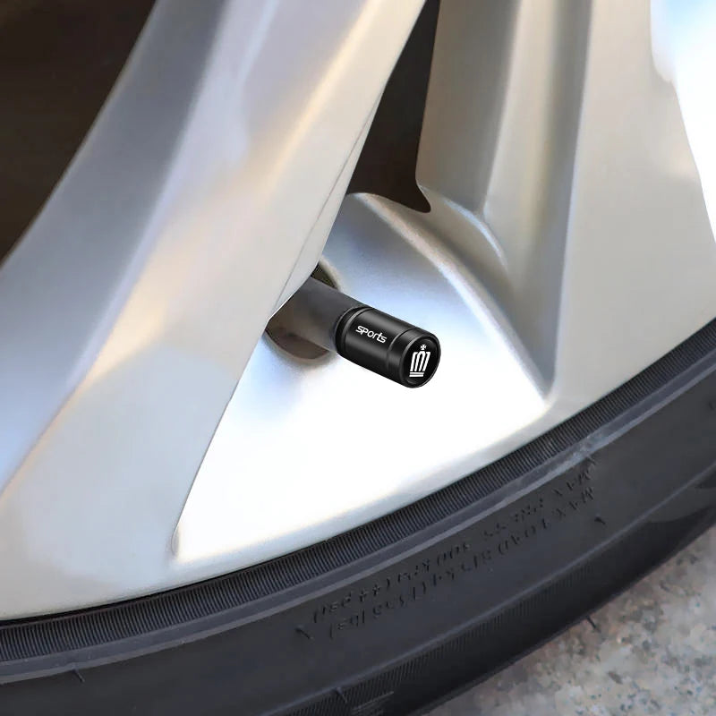 4Pcs Car Tire Valve Caps Metal Dust Proof Caps | Universal Fit for Most Vehicles lifestyle view