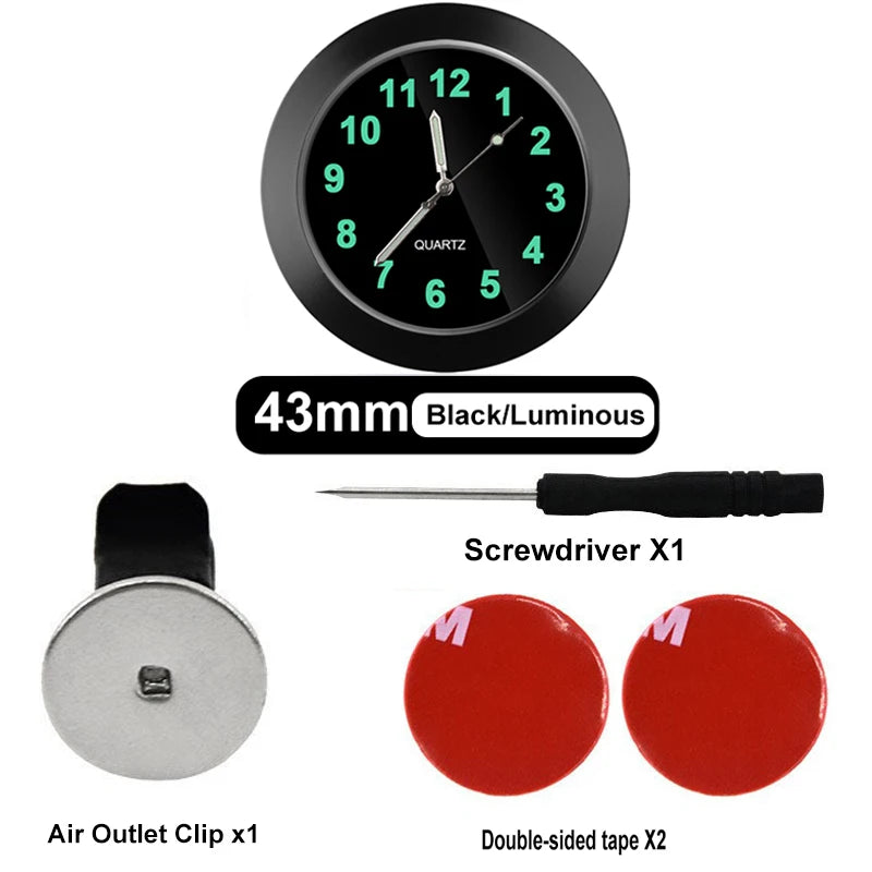 Mini Watch Car Quartz Universal Car Clock Stick-On Electronic Watch Dashboard Noctilucent Decoration For SUV Cars Accessary