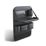 Car Seat Back Organizer 6-Pocket Storage Bag with Foldable Table Tray