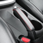Carbon Fiber Car Leather Handbrake Cover Protective Sleeve Hand Brake Protection Ca additional angle