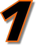 Car Sticker Exterior Accessories Car Custom Race Number Square Font Black with Orange Border Sticker Graphic