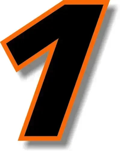 Car Sticker Exterior Accessories Car Custom Race Number Square Font Black with Orange Border Sticker Graphic
