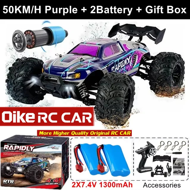 Oike 4WD 1:16 80KM/H Super Brushless 50KM/H Brushed RC Car 4x4 Off Road Remote Control close-up view