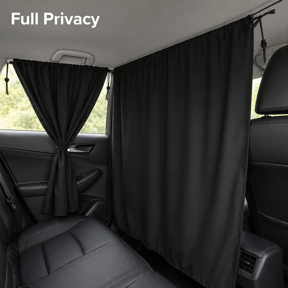 Car Privacy Curtain Window Shade Blackout Sunshade for Travel Camping Sleep Vehicle Side Window Cove