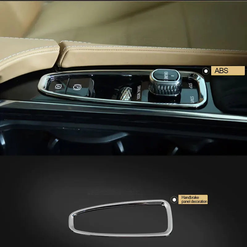 Center Console Car Armrest Gear Stall Brake Hand Frame Decoration Cover Trim Chrome NEW For Volvo XC90 XC60 S90 V90 V60 S60