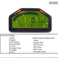 DO904  LED Gauge Full Sensor Kit Car Meter Rally Gauge LCD Digital 9 in1 Multi-Function Gauge Car Dashboard Tachometer