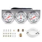 Oil Pressure Water Temp Voltmeter 3 in 1 Gauge Kit | 52mm Triple Gauge Mechanical Chr alternate view