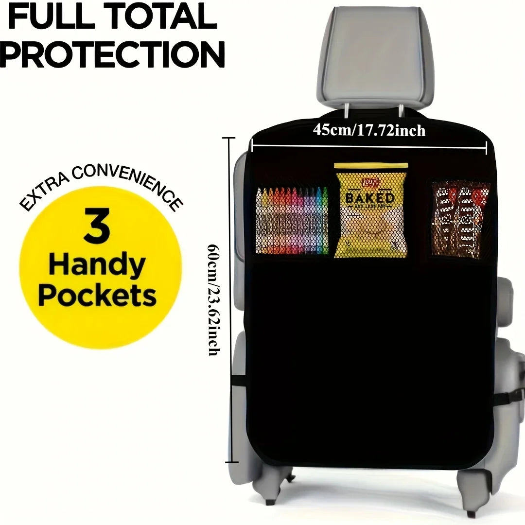 Car Seat Back Organizer with Storage Pockets, Kick Mat Protector