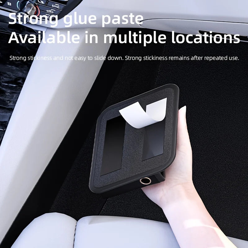 3-Pocket PU Leather Car Storage Bag Organizer with Mesh Net detail view