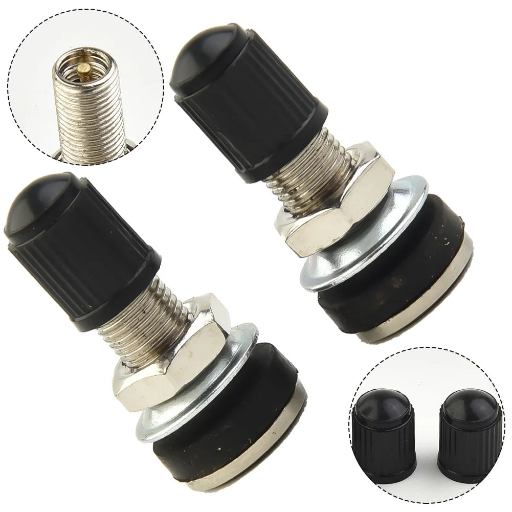 32mm Motorcycle Tyre Valve Dustcap Set | Tubeless Wheel Valve for Motorbike Scooter Q alternate view