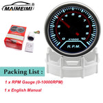 52mm Analog Gauge Set | White LED Car Gauges with Holder additional angle