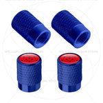 Itachi Rinnegan Sharingan Tire Valve Caps | 4pc Aluminum Anime Car Accessories close-up view