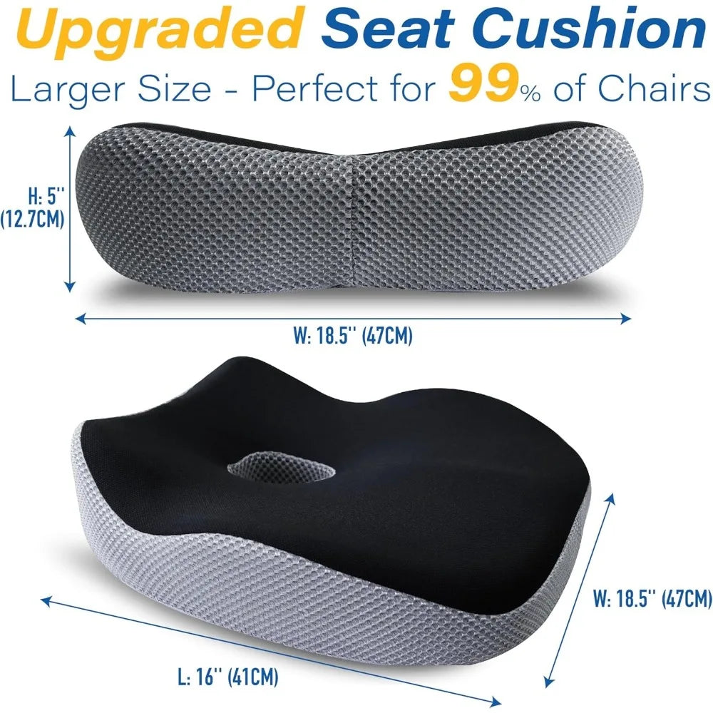 Ergonomic Memory Foam Car Seat Cushion, Anti-Pressure Hip Support Pad for Long Driving detail view