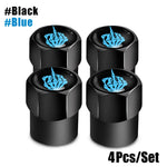 Red Skull Valve Stem Caps | 4-Pack Aluminum Alloy Tire Valve Covers for Cars, Trucks, alternate view