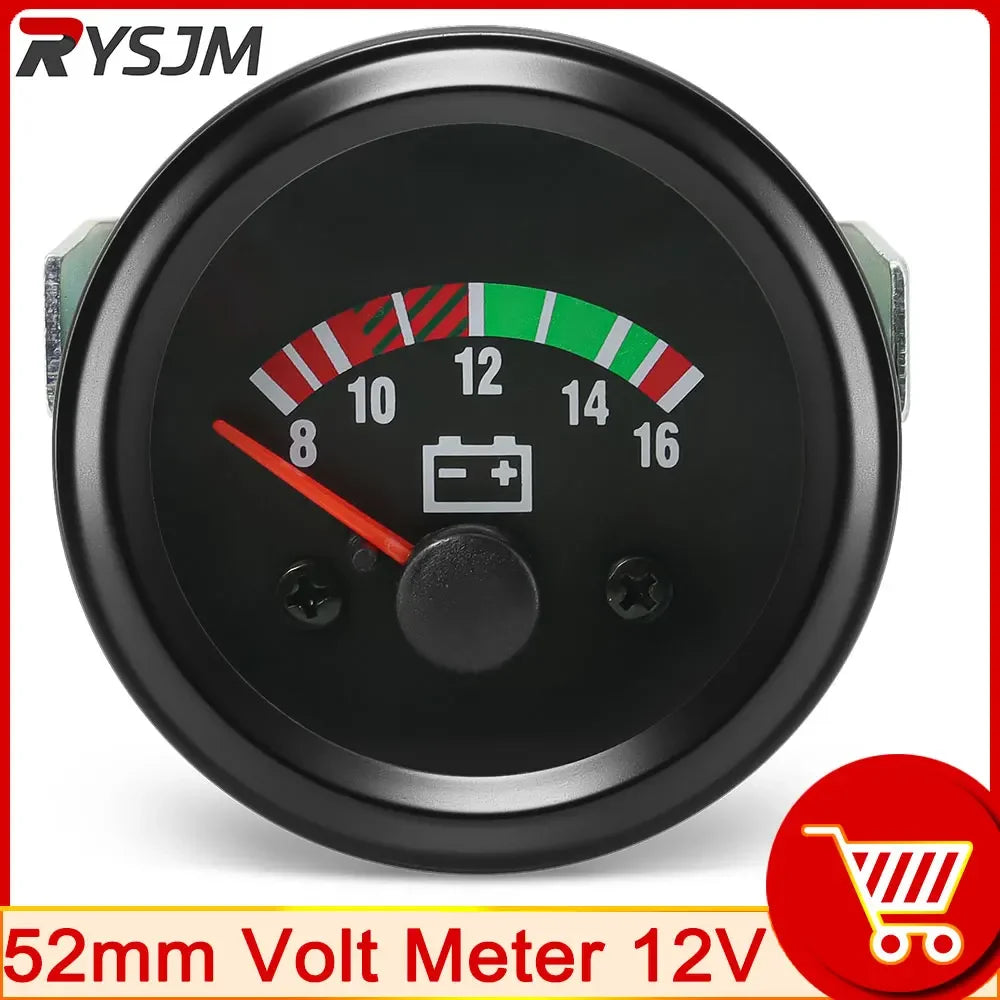 12V 24V 52mm Car Voltmeter Gauge Set | Water Temp Oil Temp Oil Pressure alternate view