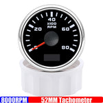 2" 52mm Tachometer Gauge | Red Backlight RPM Meter for Car Boat Marine 12V 24V detail view