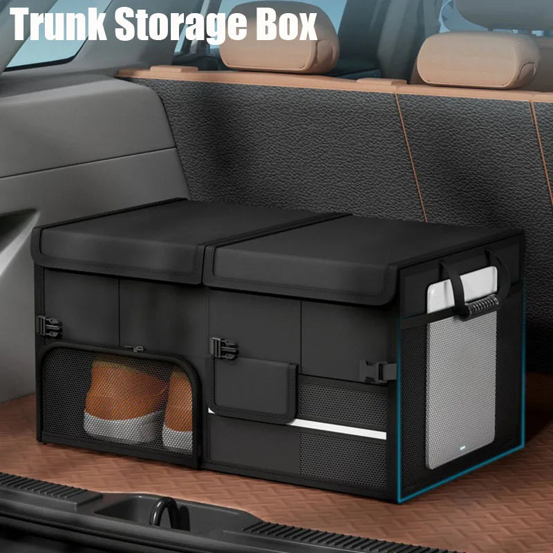 Foldable Trunk Storage Box Waterproof Oxford Cloth 60L Large-Capacity Car Organizer for Camping/Fish