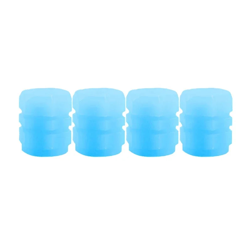 Luminous Valve Caps Fluorescent Night Car Tire Valve Caps Motorcycle Bike Glowing Deco close-up view