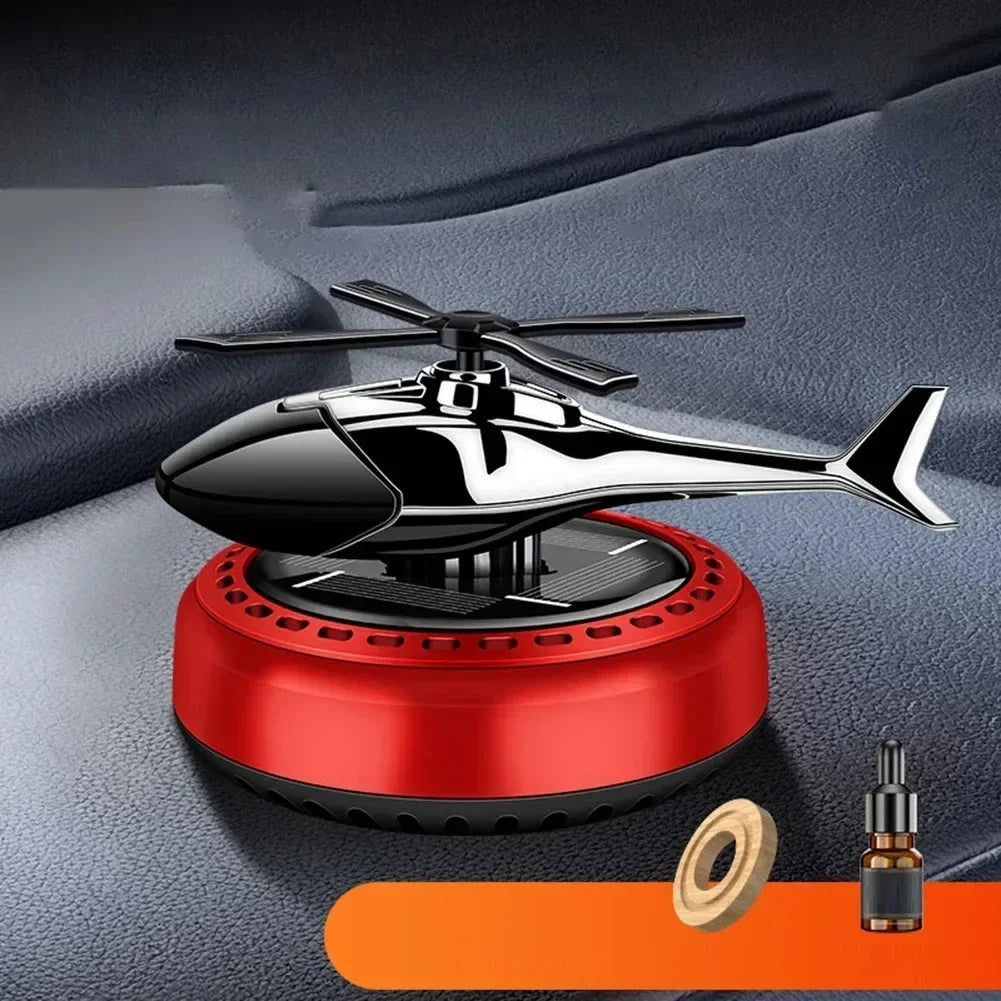 Solar Car Air Freshener Helicopter | Rotating Propeller Dashboard Diffuser detail view