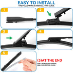 Erick's Wiper Front & Rear Wiper Blades Set For MG ZS EV ZX ZST VS 2017-2024 additional angle